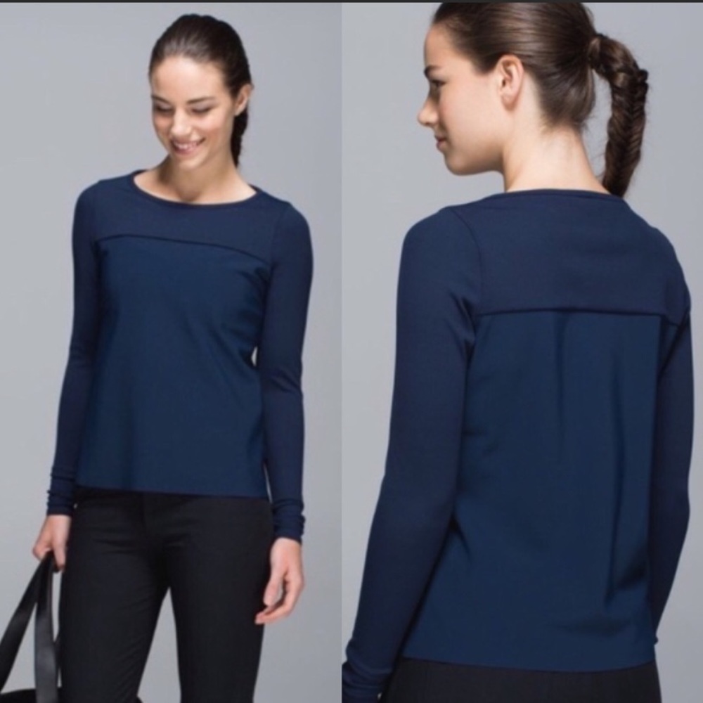 Lululemon Out of this World Long Sleeve Navy Shirt